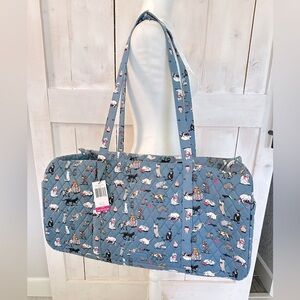 Vera Bradley Cat's Meow Pattern Large Traveler Duffel Bag NEW WITH TAGS $129